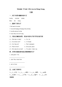 小学英语外研版 (一年级起点)三年级下册Module 9Unit 2 He was in Hong Kong.课时作业