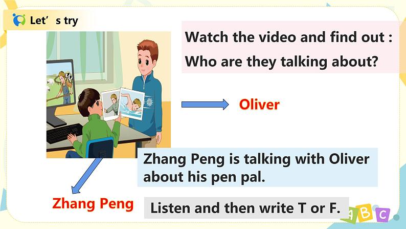 人教版PEP六上《Unit 4 I have a pen pal Part A(Let 's talk)》课件第6页