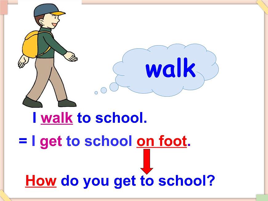 Unit 6 I often walk to school 課件1第5頁
