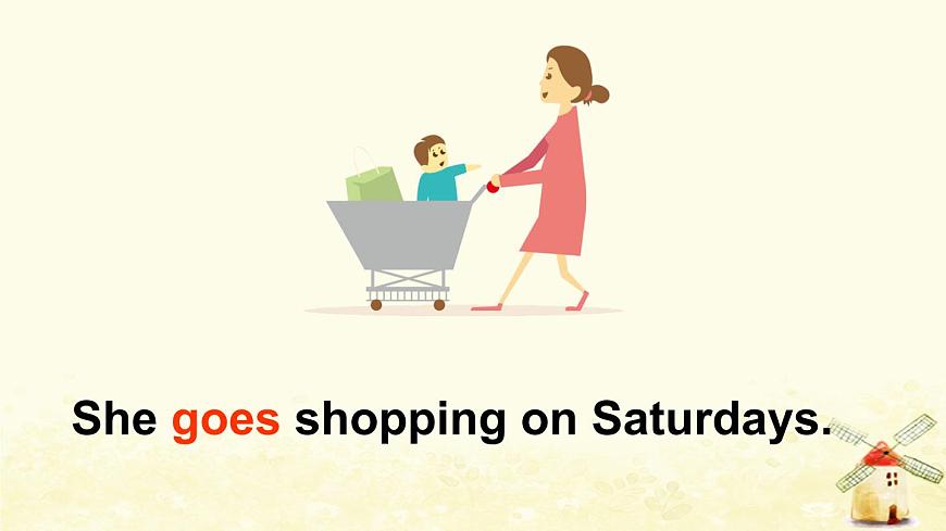 外研版三起三年級英語下冊Module 5 Unit 2 Does your mum go to work on Saturdays課件第8頁