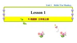 人教精通版三起三年级英语上册Unit1HelloI'mMonkeyLesson1习题课件