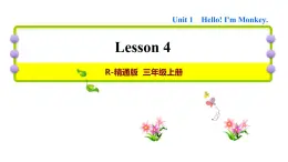 人教精通版三起三年级英语上册Unit1HelloI'mMonkeyLesson4习题课件