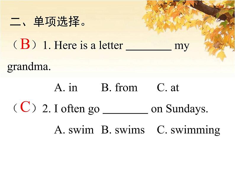 人教版(PEP)五年级英语下册Unit1 MydayBReadandwriteLet'scheckLet'swrapitup习题课件03