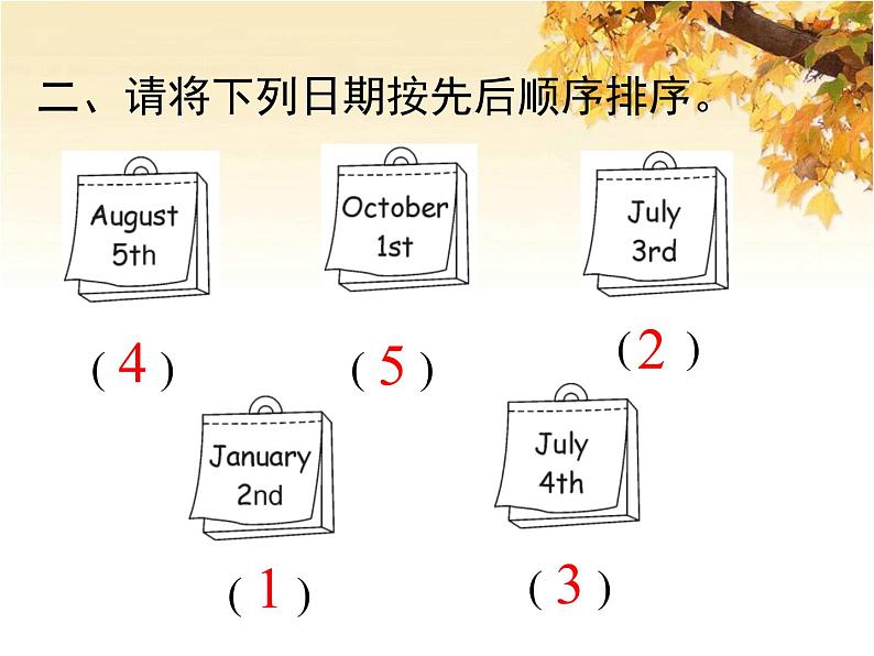 人教版(PEP)五年级英语下册Unit4 WhenistheartshowALet'slearnAskandanswer习题课件03