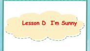 小学英语川教版三年级上册Lesson D I'm Sunny课堂教学课件ppt