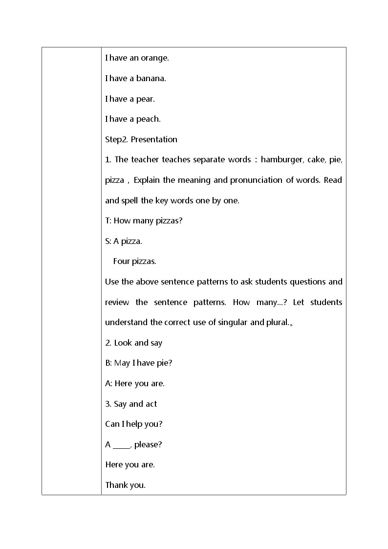 Module 3 , Unit 3 In the restaurant 课件PPT+教案02