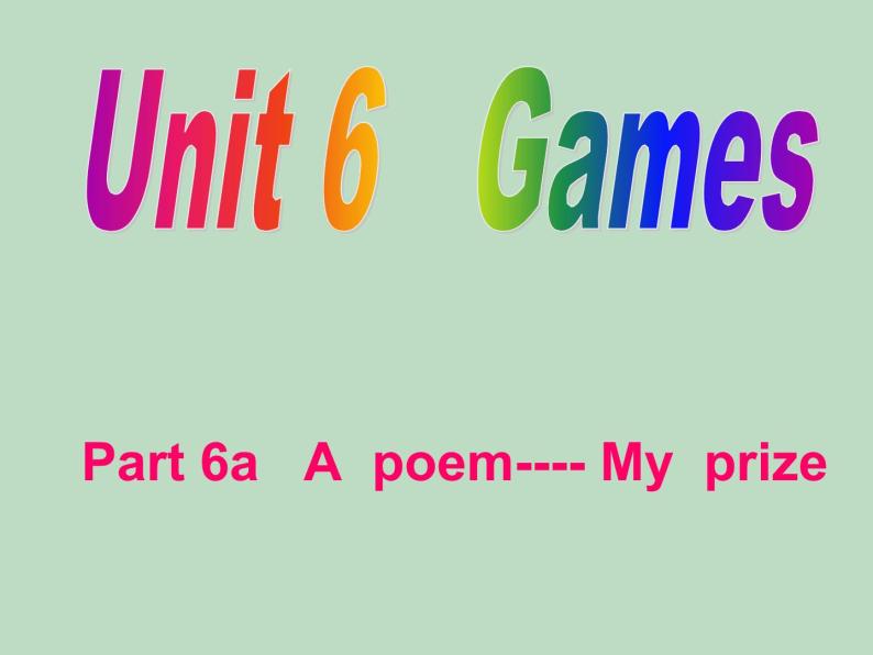 外研剑桥版四上英语Unit6 Games 课件01