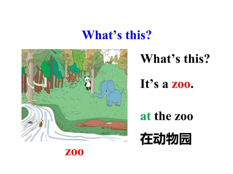 三年级下册英语课件 Unit 2 Animals at the Zoo  Lesson  7 At the Zoo 冀教版(共13张PPT)02