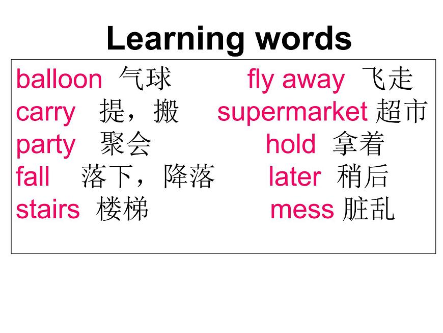 外研社三年級(jí)起點(diǎn)六年級(jí)下冊(cè) Module 4Unit 1 The balloons are flying away 課件PPT第2頁(yè)