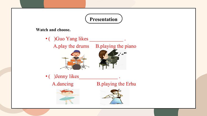 魯科版五四制4上英語《Hobbies》Unit 2 Lesson 2 She likes dancing.課件第6頁