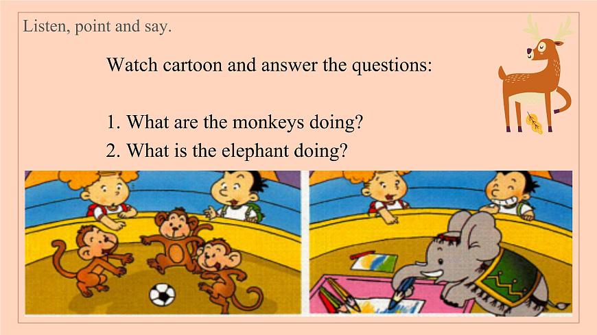 外研版四年級上冊英語Module3 Unit2 What 's the elephant doing？課件第6頁