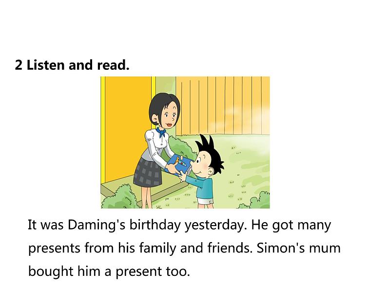 六年级下册英语课件-M6-U1 It was Daming 's birthday yesterday外研版(三起)(共28张PPT)第8页