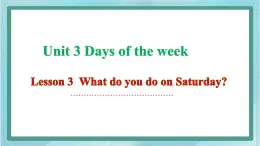 鲁科版五四制4上英语Unit 3 Days of the week Lesson 2  What do you do on Saturday(课件