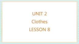 清华大学版小学英语 二年级上册Unit 2 Clothes Lesson 8 课件（10张PPT）