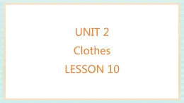 清华大学版小学英语 二年级上册Unit 2 Clothes Lesson 10 课件（10张PPT）