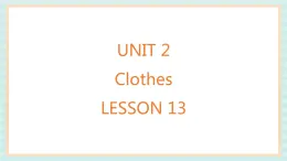 清华大学版小学英语 二年级上册Unit 2 Clothes Lesson 13 课件（10张PPT）