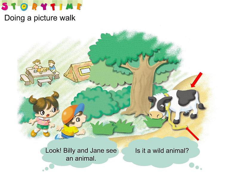 香港朗文版小学英语一年级下册阅读课件第七单元 A cow goes camping第7页