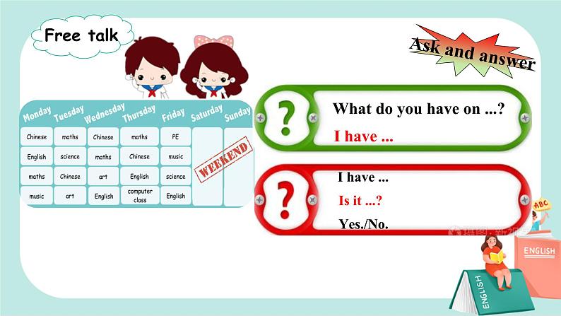 Unit 2 My week PA Let 's talk  课件PPT第4页