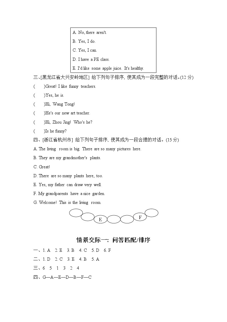 人教PEP版五年级上册期末专题复习--情景交际第2页
