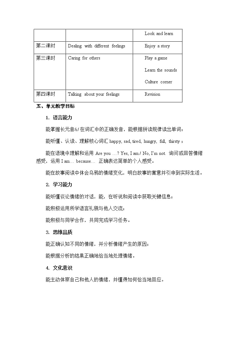 小学英语四年级第一模块第三单元第四课时第2页