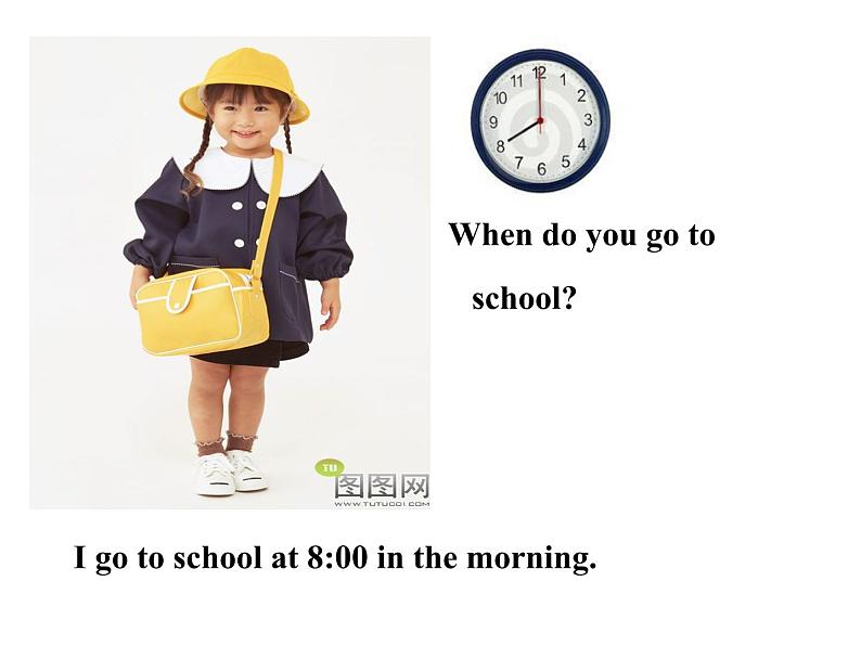 六年级上册英语课件-Unit1 I go to school at 8:00(Lesson3) |人教精通版 (共16张PPT)第3页