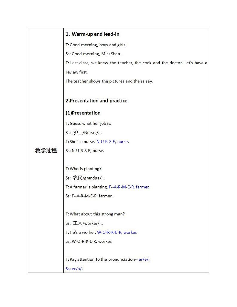Unit 8 My dad is a doctor Period 2课件+教案+同步练习02