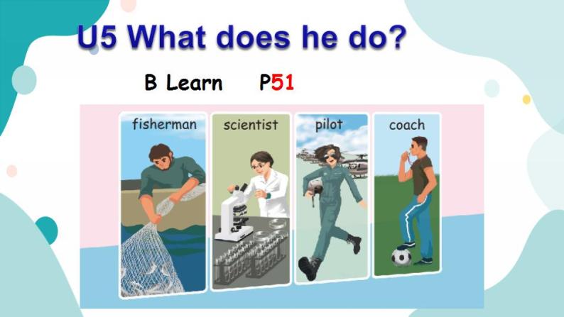 六年级上册英语课件+素材+教学思路-Unit 5 What does he doB Let's learn 人教PEP01