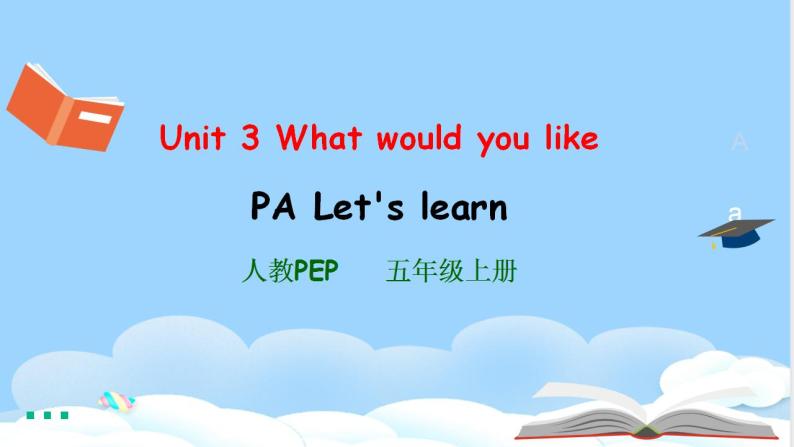 Unit 3 What would you like PA Let's learn 课件+教案+动画素材01