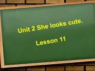 五年级上册英语课件－Unit2 She looks cute(Lesson11) ｜人教精通版 (共14张PPT)