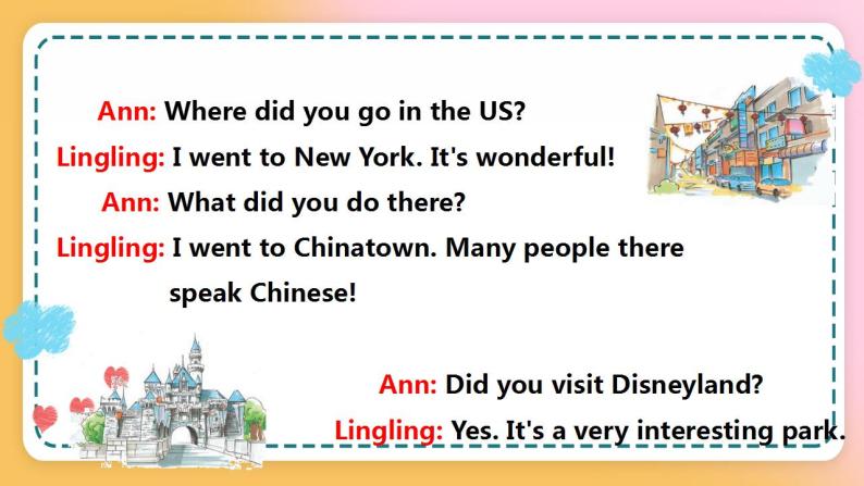 接力版英语6上Lesson 8 Lingling went to the US 2课时课件+教案07