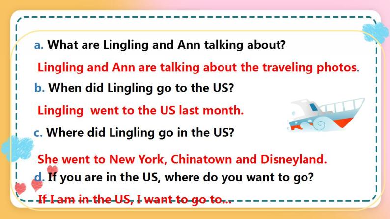 接力版英语6上Lesson 8 Lingling went to the US 2课时课件+教案08