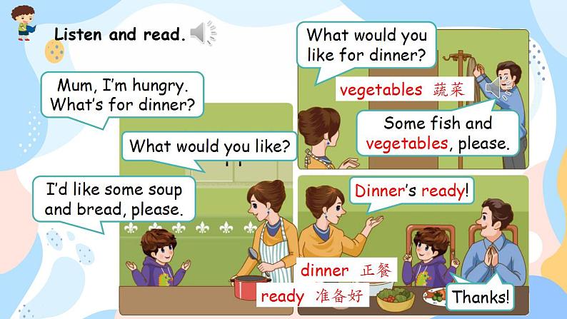 人教PEP版四上英语 Unit 5 Dinner's ready Part A 第1课时 课件+练习05