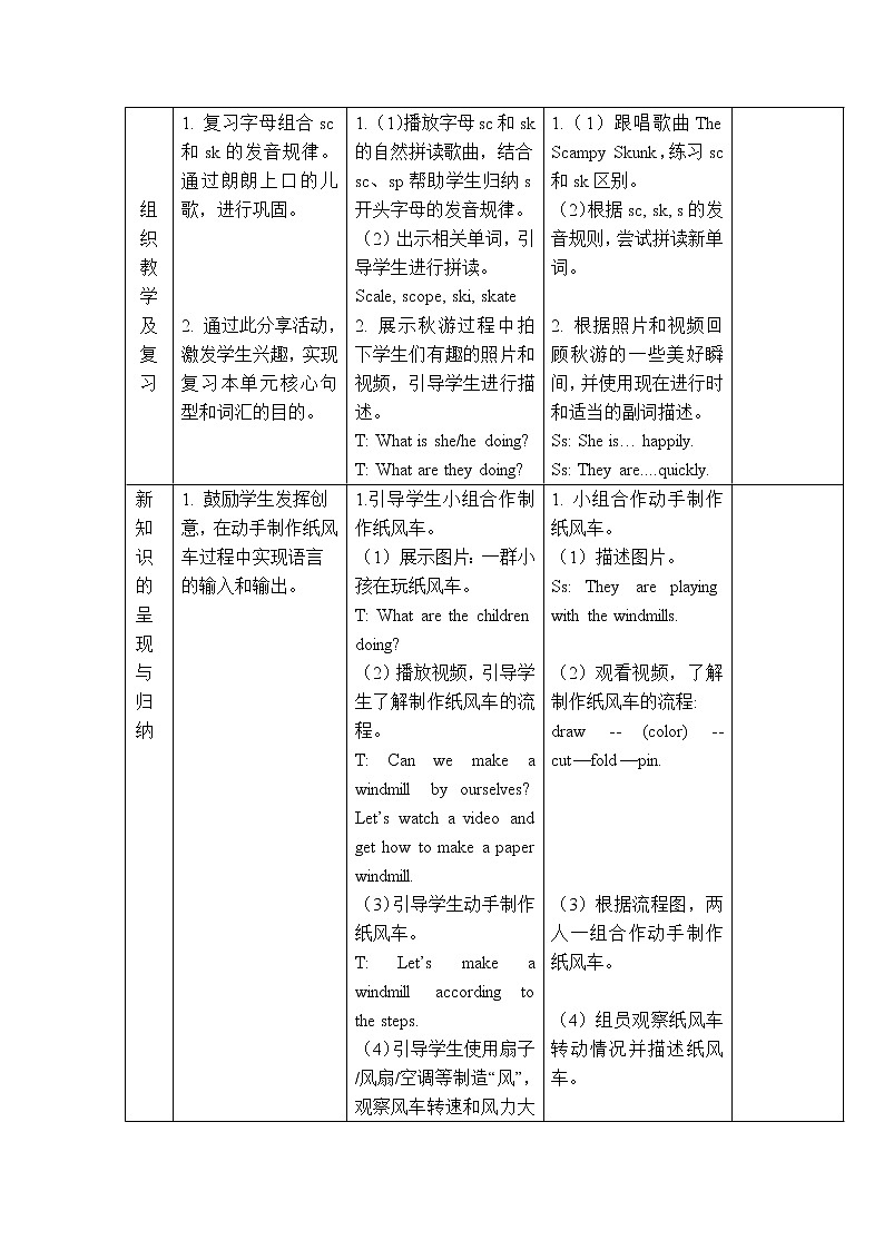 五年级上册英语教案(表格式)-Unit 10 Wind 第三课时沪教牛津版(深圳用)02
