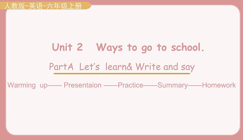 Part A Let 's learn & write and say第1页