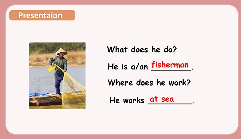 人教版六年级英语上册--Unit 5 What does he do Part B Let's learn& Write and discuss(课件+素材)04