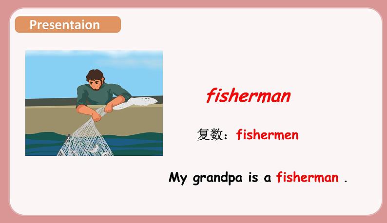 人教版六年级英语上册--Unit 5 What does he do Part B Let's learn& Write and discuss(课件+素材)05