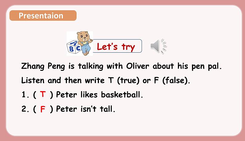 Part A Let 's try & let 't talk第8页