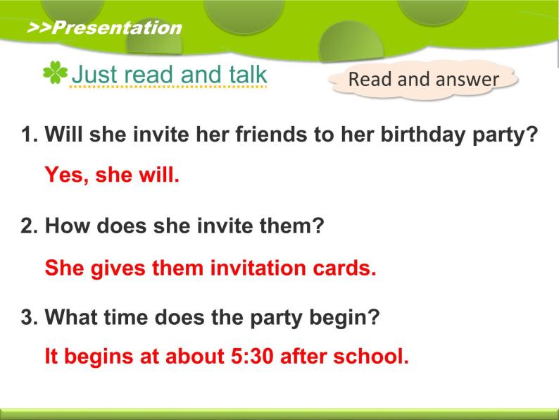 六年级上册英语课件－Unit3 Would you like to come to my birthday party？（Lesson13) ｜人教精通版 (共15张PPT)06