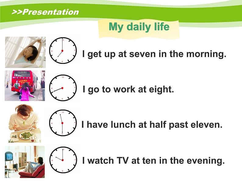 六年级上册英语课件-Unit1 I go to school at 8:00(Lesson1) |人教精通版 (共20张PPT)05
