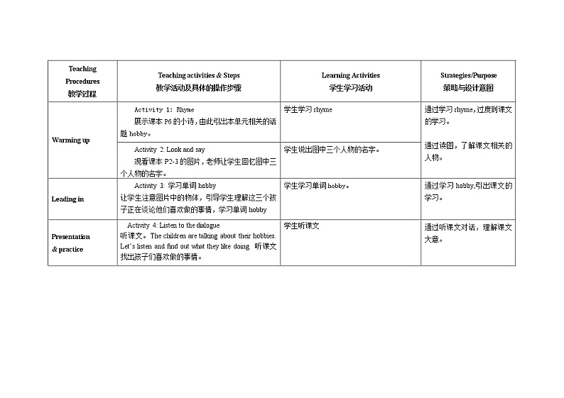 五年级上册英语教案-Module 1 Hobbies Unit 1 What’s your hobby 教科版(广州,三起)第2页