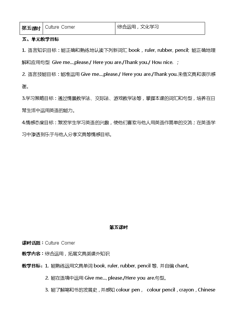 Module 1 Unit 2 My classmates 教案(5课时)02