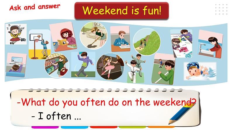 Unit 3 My weekend plan PA Let 's learn 优课第3页