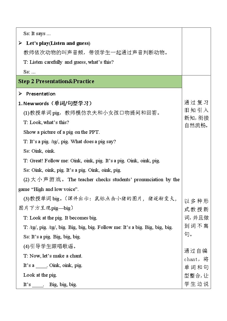 Unit 4  We love animals A Let's learn 教案课件02
