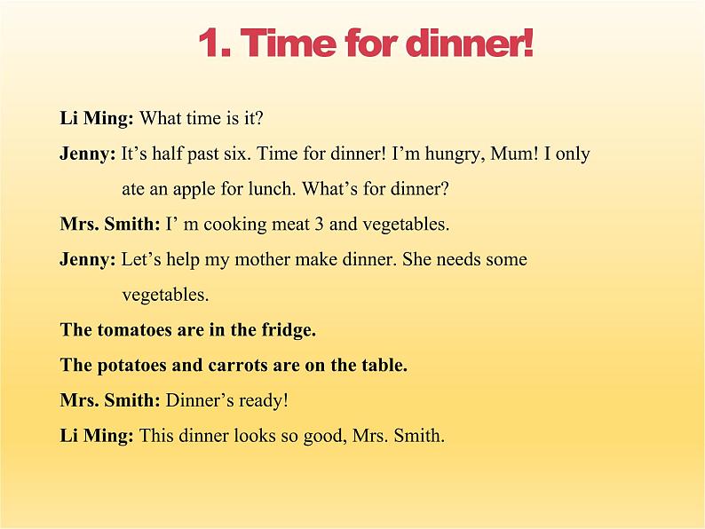 六年级英语上册课件-Unit 1 lesson 4 Making Dinner|冀教版03