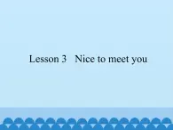 Lesson 3   Nice to meet you（课件）科普版英语三年级上册