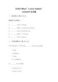 小学英语人教精通版六年级上册Unit 2 What's your hobby?Lesson 9习题