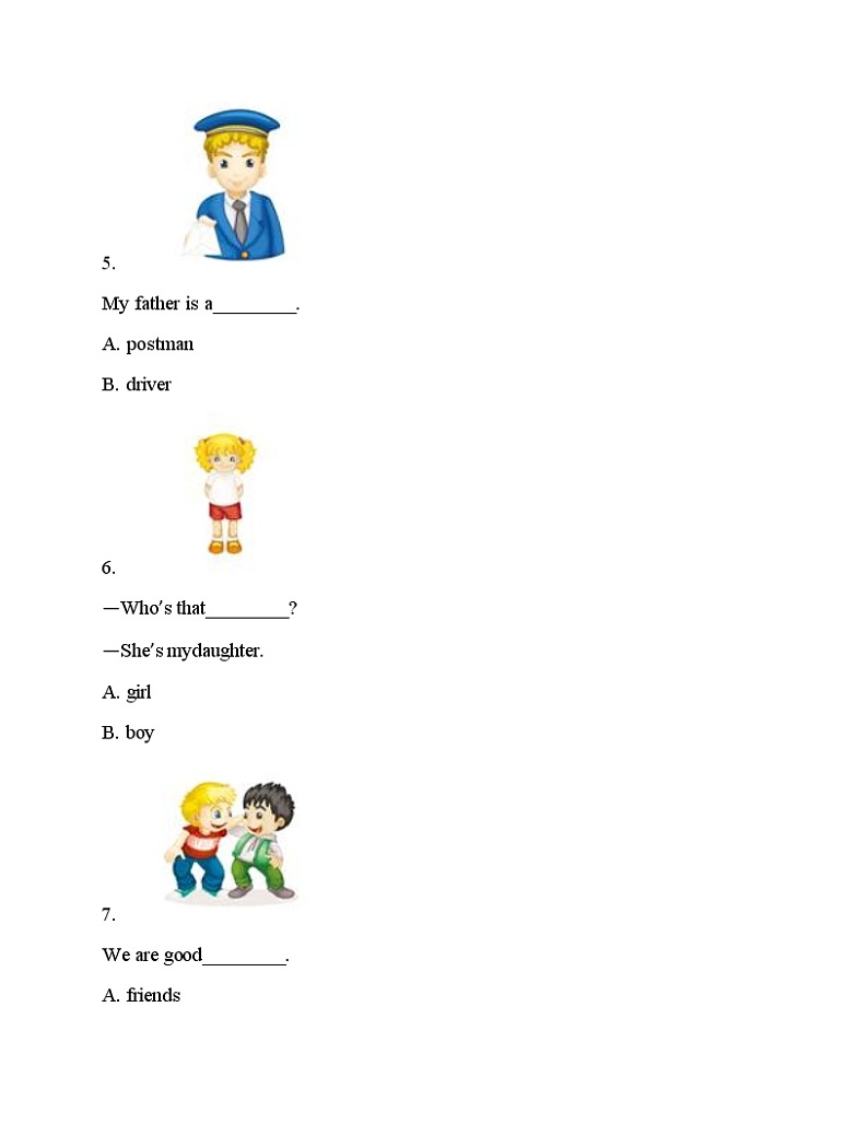4年级(人教新起点)英语上册Lesson6-课时训练+答案第2页