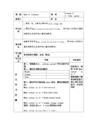 小学英语鲁科版 (五四制)三年级上册Lesson 3 I Like Green.导学案