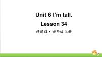 小学英语人教精通版四年级上册Unit 6  I'm tall.Lesson 34评优课教学ppt课件