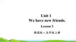 人教精通版五年级上学期Lesson3教学课件